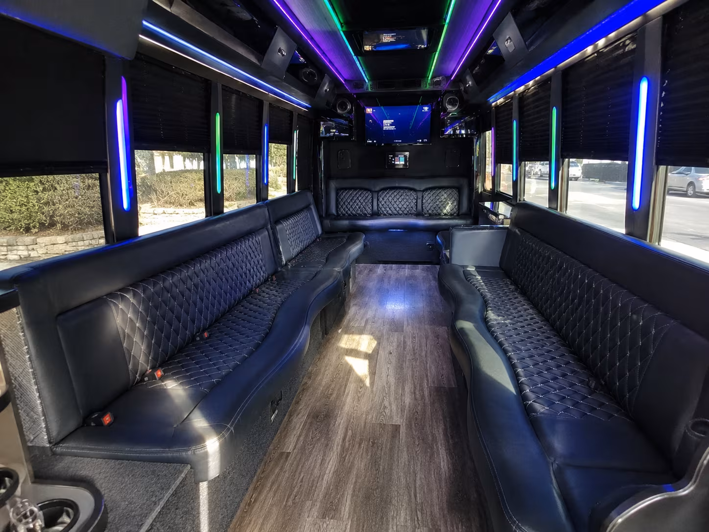 denver 15 passenger party bus interior