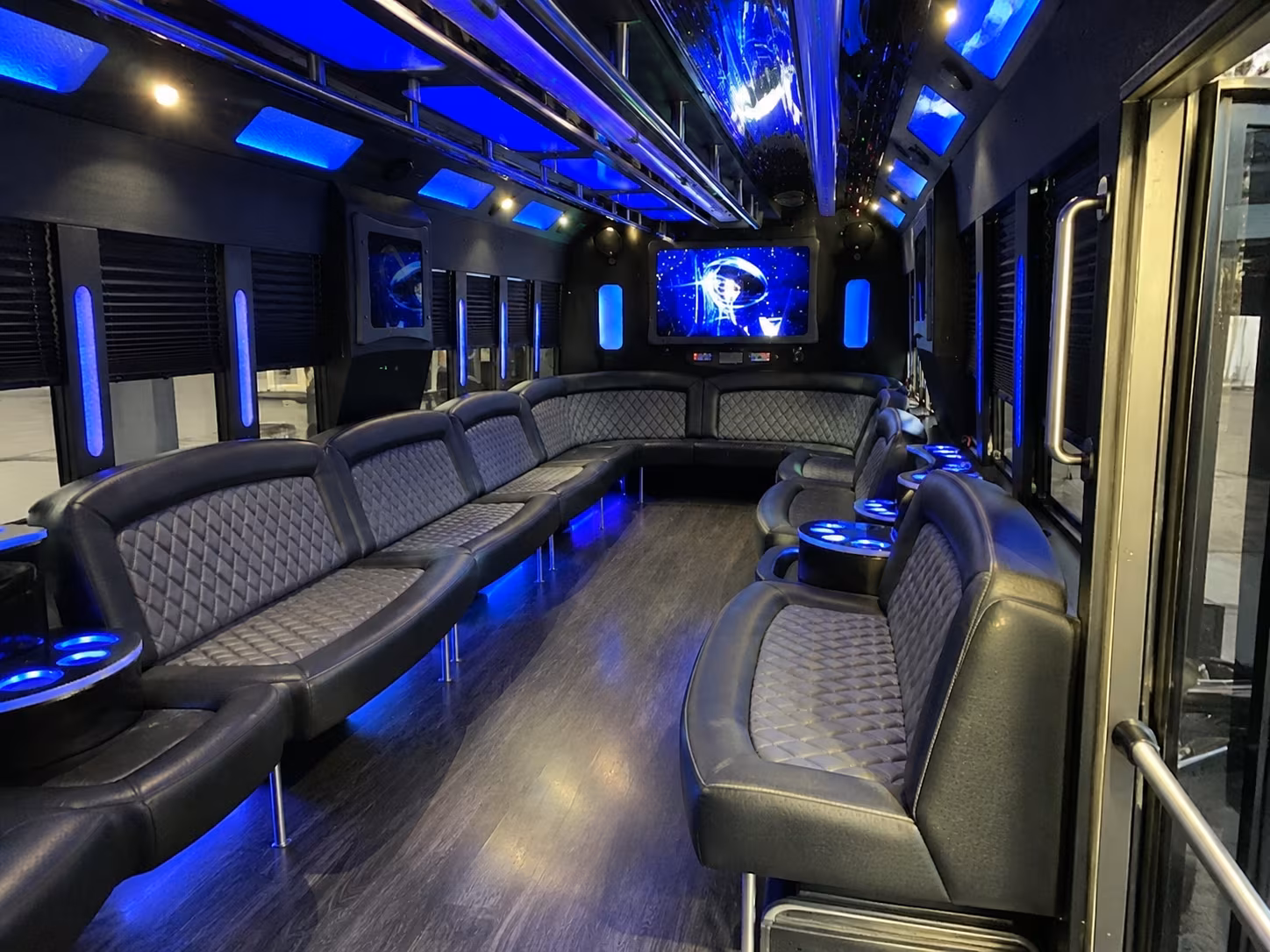 denver 28 passenger party bus interior
