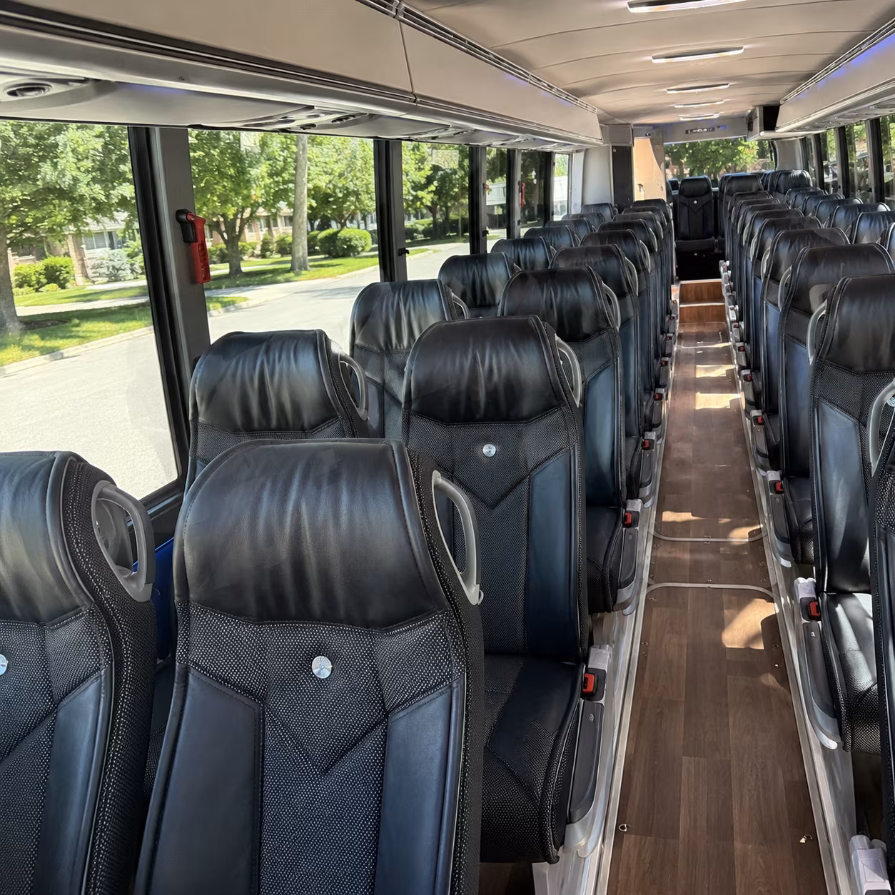 denver 40 passenger charter bus inside