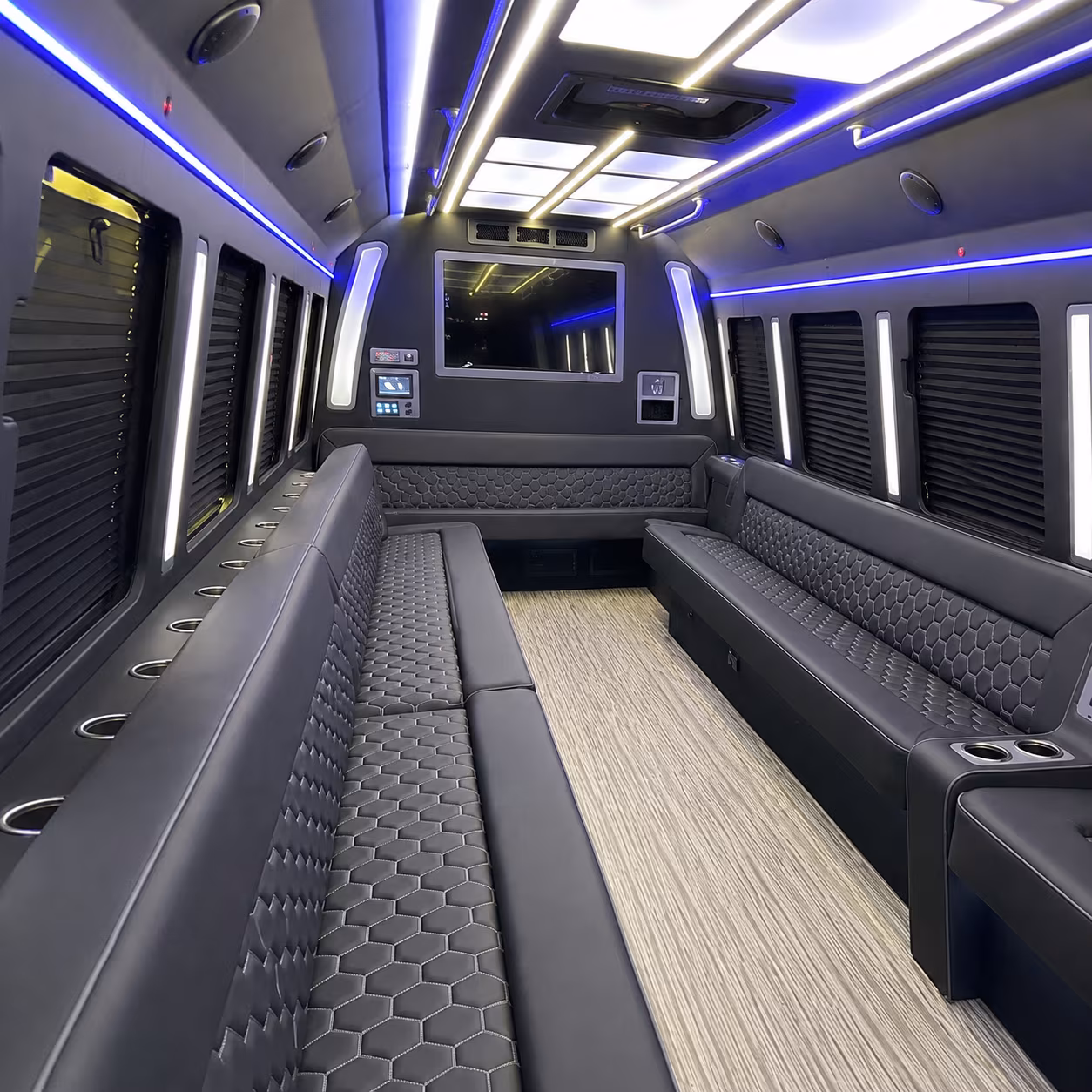denver 40 passenger party bus inside