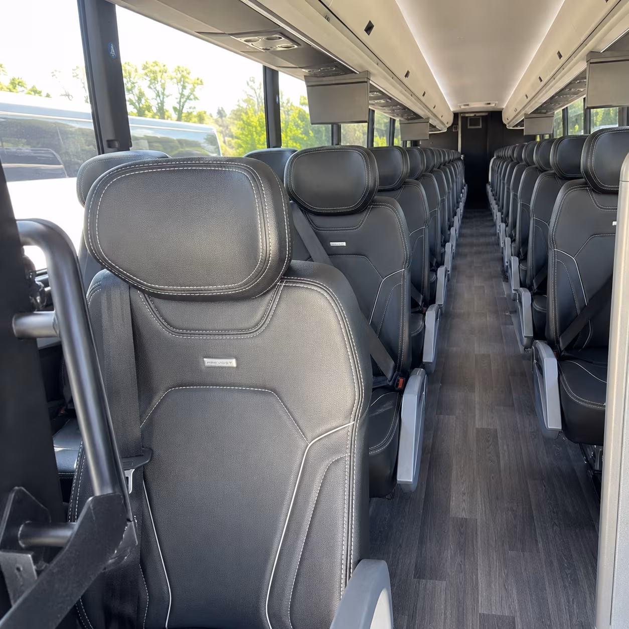 denver 47 passenger charter bus interior