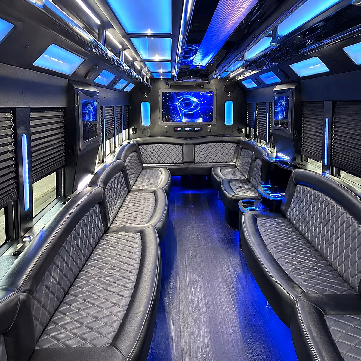 denver 50 passenger party bus interior